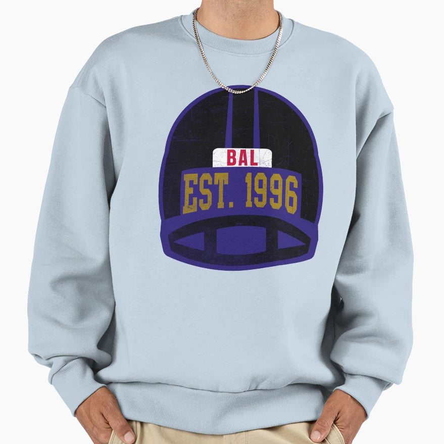 Baltimore Throwback Football Helmet Sweatshirt - Trendy Graphic Men Women - T-Shirt, Sweatshirt, Hoodie
