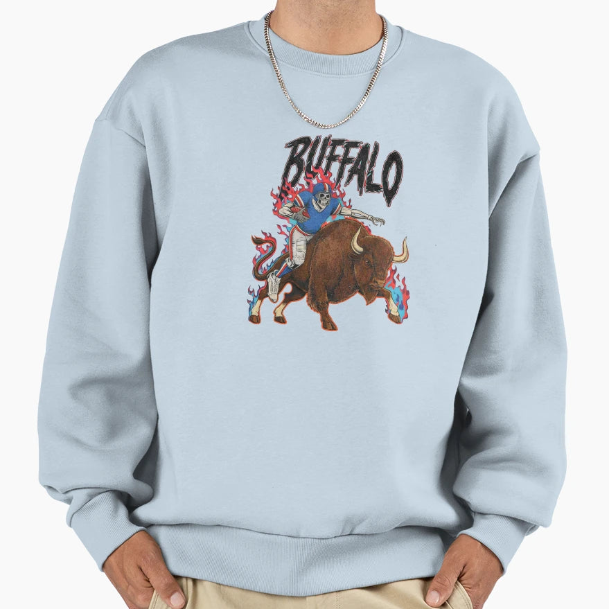 Buffalo Football Comfort Colors Sweatshirt - Unique Graphic for Adults - T-Shirt, Sweatshirt, Hoodie