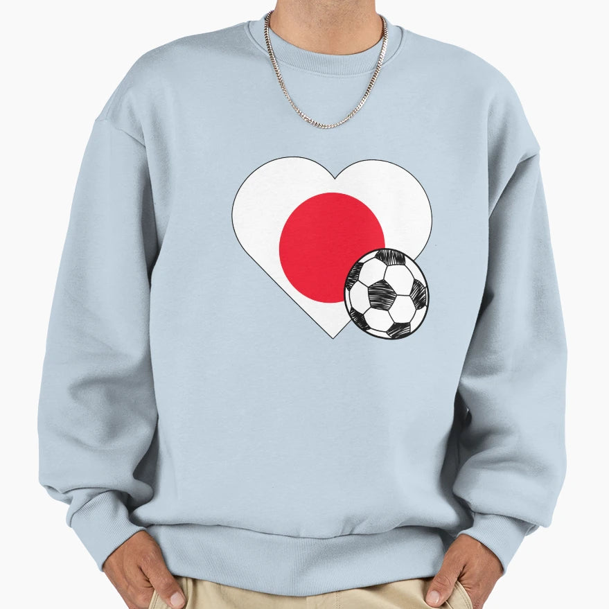Japan Soccer Heart Sweatshirt - Novelty Apparel Unisex - T-Shirt, Sweatshirt, Hoodie