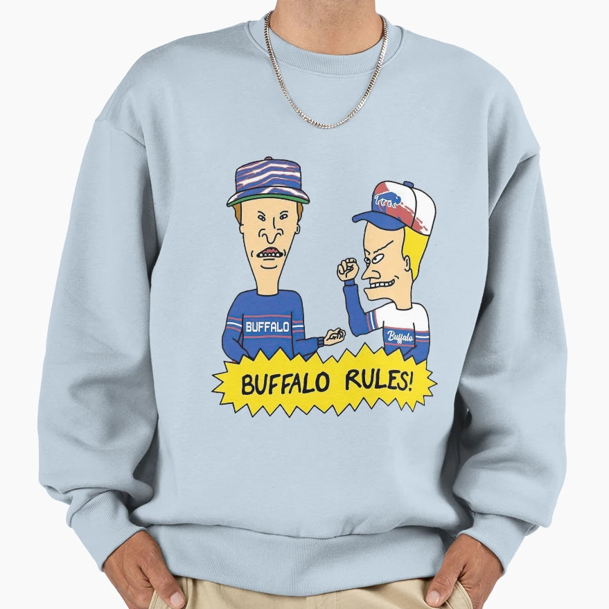 Buffalo Rules Buffalo Bills Funny Sweatshirt - Novelty Apparel for Adults - T-Shirt, Sweatshirt, Hoodie