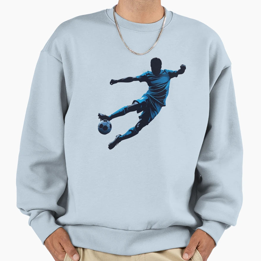 Footballer Action Silhouette Sweatshirt - Novelty Apparel Men Women - T-Shirt, Sweatshirt, Hoodie