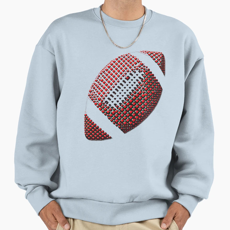 Heart American Football Valentines T-Shirt - Novelty Apparel for Adults - T-Shirt, Sweatshirt, Hoodie