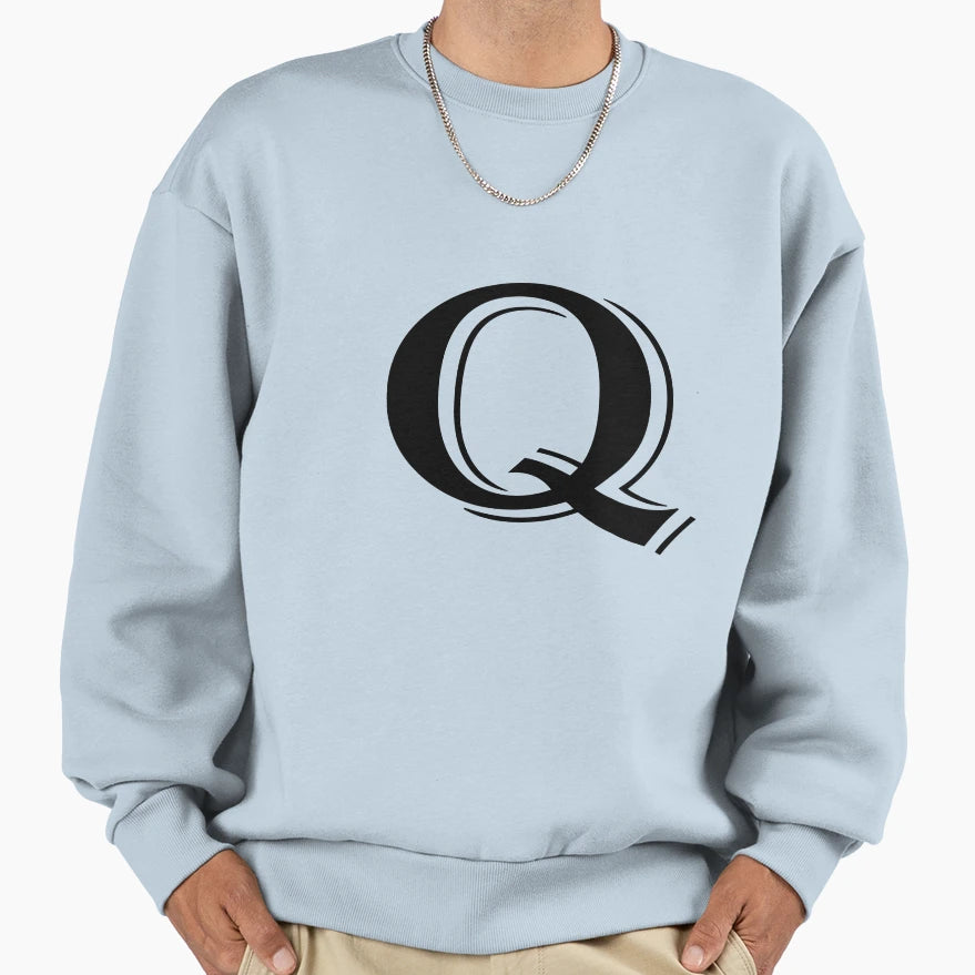 Alphabet Q Fanny Sweatshirt - Graphic Print Men Women - T-Shirt, Sweatshirt, Hoodie