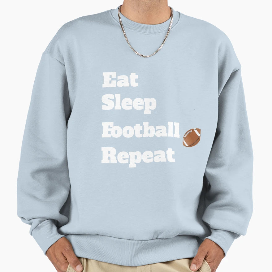 American Football Eat Sleep Sweatshirt - Custom Art Print for Adults - T-Shirt, Sweatshirt, Hoodie