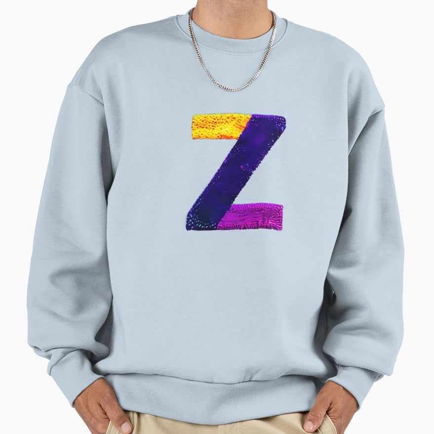 Letter Z Monogram Typography Sweatshirt - Aesthetic Graphic for Adults - T-Shirt, Sweatshirt, Hoodie