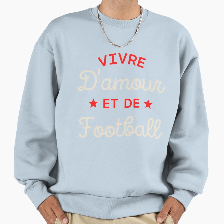 Live Love And Football Sport Sweatshirt - Trendy Graphic for Adults - T-Shirt, Sweatshirt, Hoodie