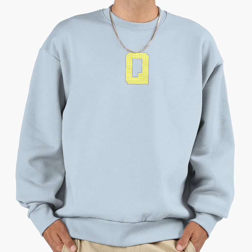 Uppercase Q Yellow Pixel Block Sweatshirt - Novelty Apparel Men Women - T-Shirt, Sweatshirt, Hoodie