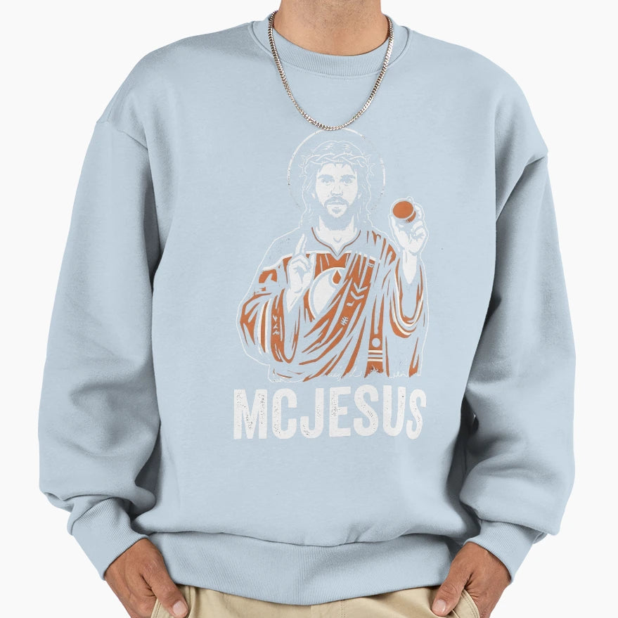 Mcjesus Edmonton Hockey Savior Sweatshirt - Streetwear Style for Adults - T-Shirt, Sweatshirt, Hoodie