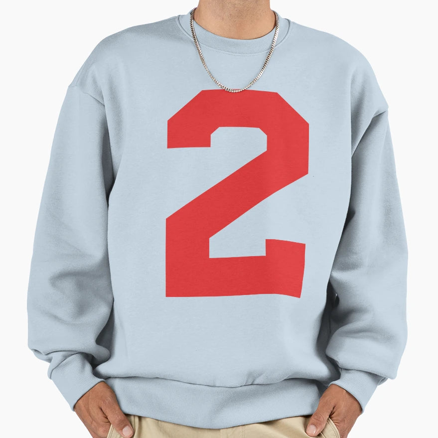 Number 2 Red Two Sports Number 2 Sweatshirt - Minimalist Print Men Women - T-Shirt, Sweatshirt, Hoodie