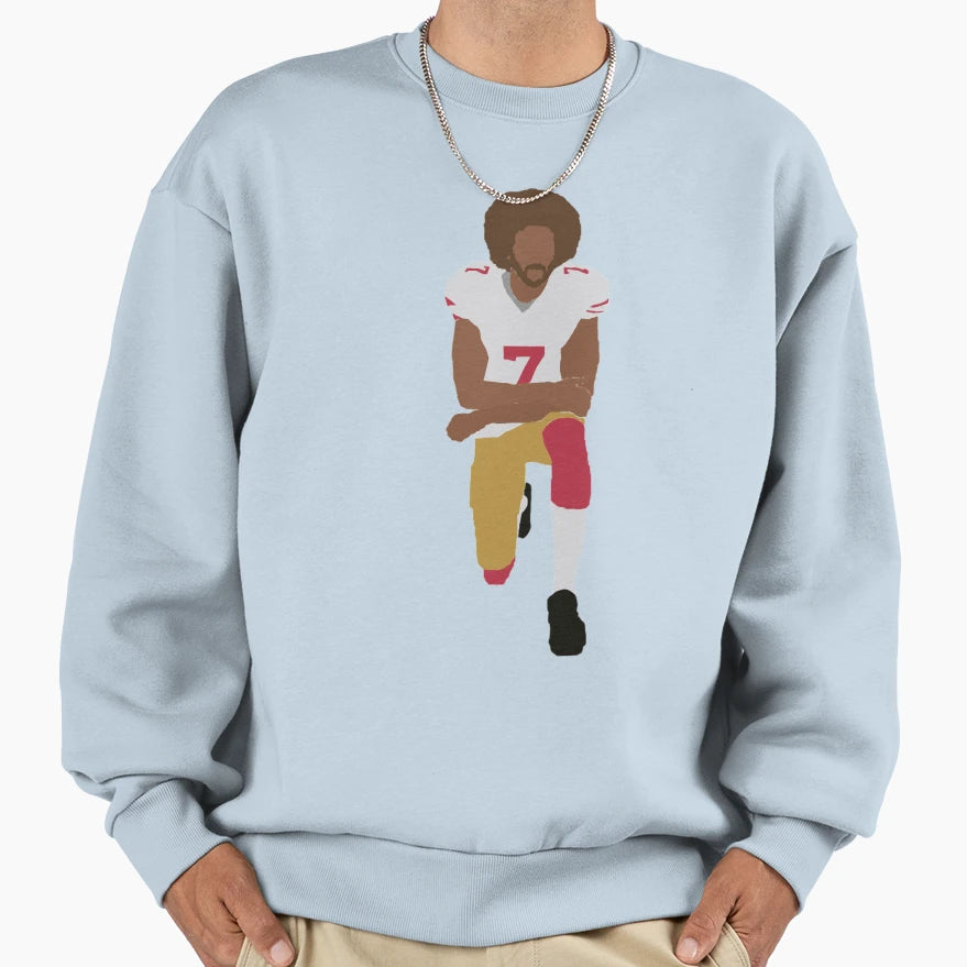 Kneeling Kaepernick Sweatshirt - Aesthetic Graphic Unisex - T-Shirt, Sweatshirt, Hoodie
