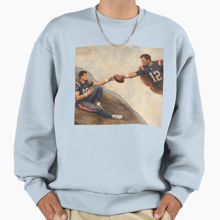 New England Football Brady And Maye Sweatshirt - Trendy Graphic Men Women - T-Shirt, Sweatshirt, Hoodie