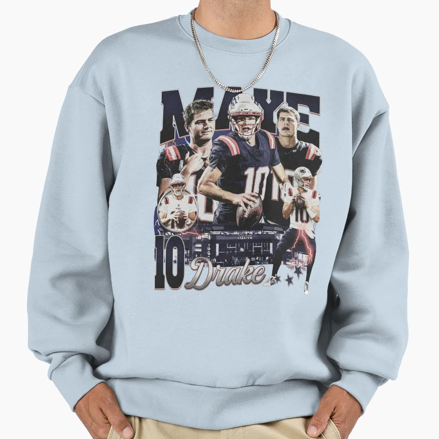Drake Maye Bootleg 90S Sweatshirt - Novelty Apparel Unisex - T-Shirt, Sweatshirt, Hoodie