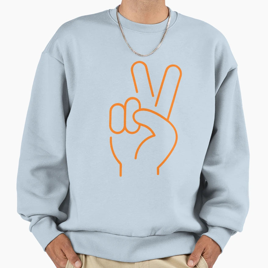 Peace Sign Hand Sweatshirt - Novelty Apparel for Adults - T-Shirt, Sweatshirt, Hoodie