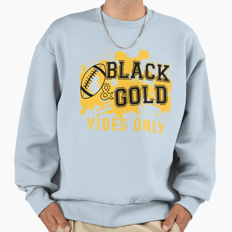 Black Gold Game Day High School Sweatshirt - Fun Novelty Design for Adults - T-Shirt, Sweatshirt, Hoodie