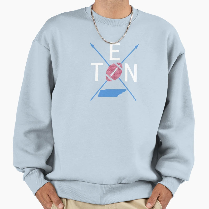 Tennessee Pro Football Arrow Cross Sweatshirt - Minimalist Print Men Women - T-Shirt, Sweatshirt, Hoodie