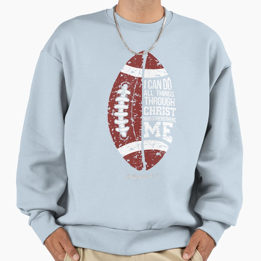 Christian Football I Can Do All Sweatshirt - Aesthetic Graphic Men Women - T-Shirt, Sweatshirt, Hoodie