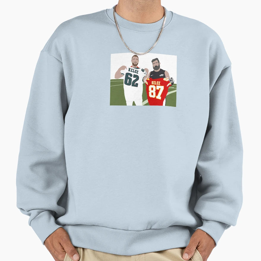 Kelce Jersey Swap Sweatshirt - Aesthetic Graphic for Adults - T-Shirt, Sweatshirt, Hoodie