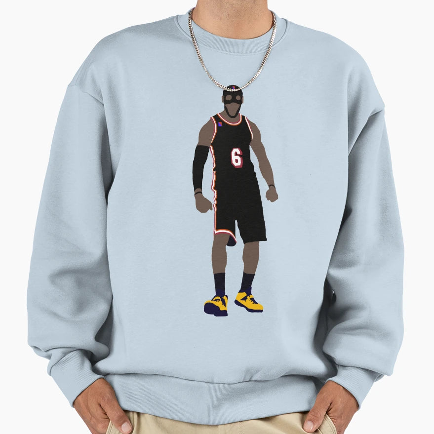 Masked Lebron Sweatshirt - Custom Art Print for Adults - T-Shirt, Sweatshirt, Hoodie