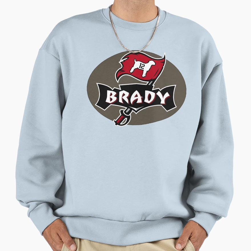 Tampa Bay Brady Goat 12 Fan Sweatshirt - Casual Everyday Wear Unisex - T-Shirt, Sweatshirt, Hoodie