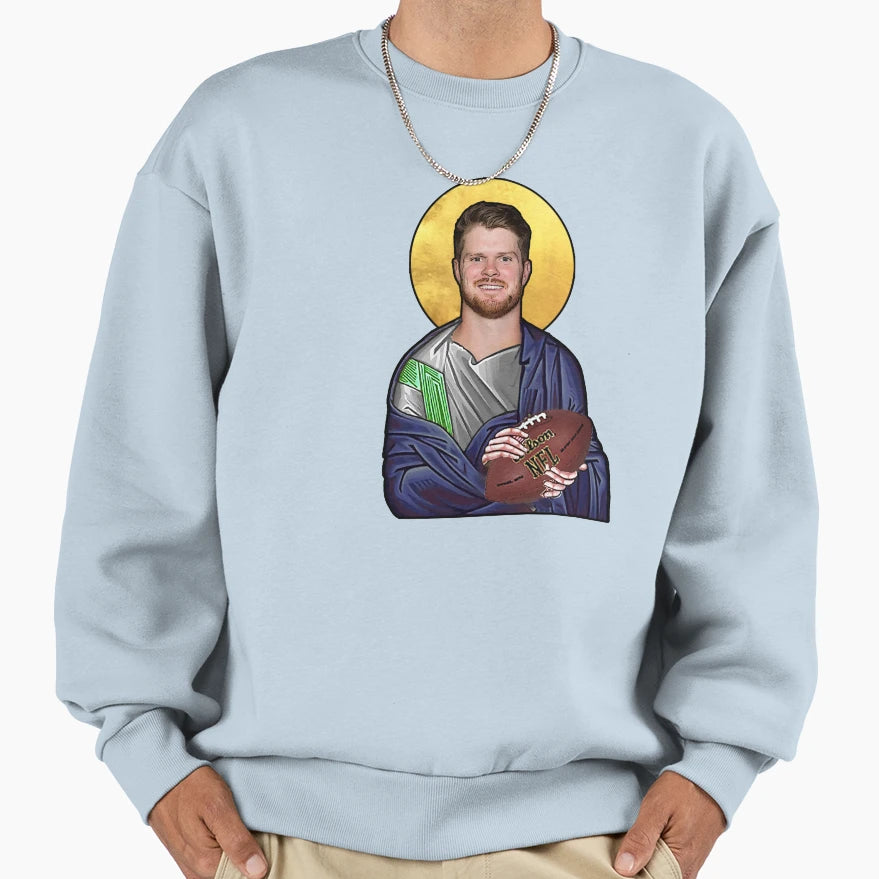 Saint Sam Darnold Seattle Sweatshirt - Aesthetic Graphic for Adults - T-Shirt, Sweatshirt, Hoodie