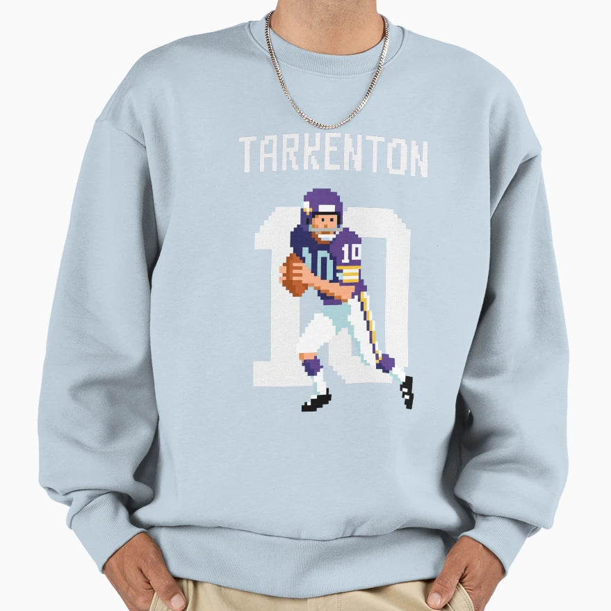Fran Tarkenton Pixel Art 10 Purple Sweatshirt - Novelty Apparel Unisex - T-Shirt, Sweatshirt, Hoodie