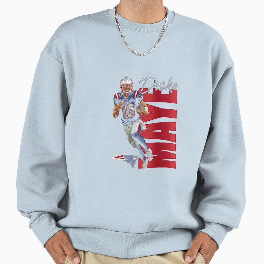 Drake Maye Sweatshirt - Custom Art Print for Adults - T-Shirt, Sweatshirt, Hoodie