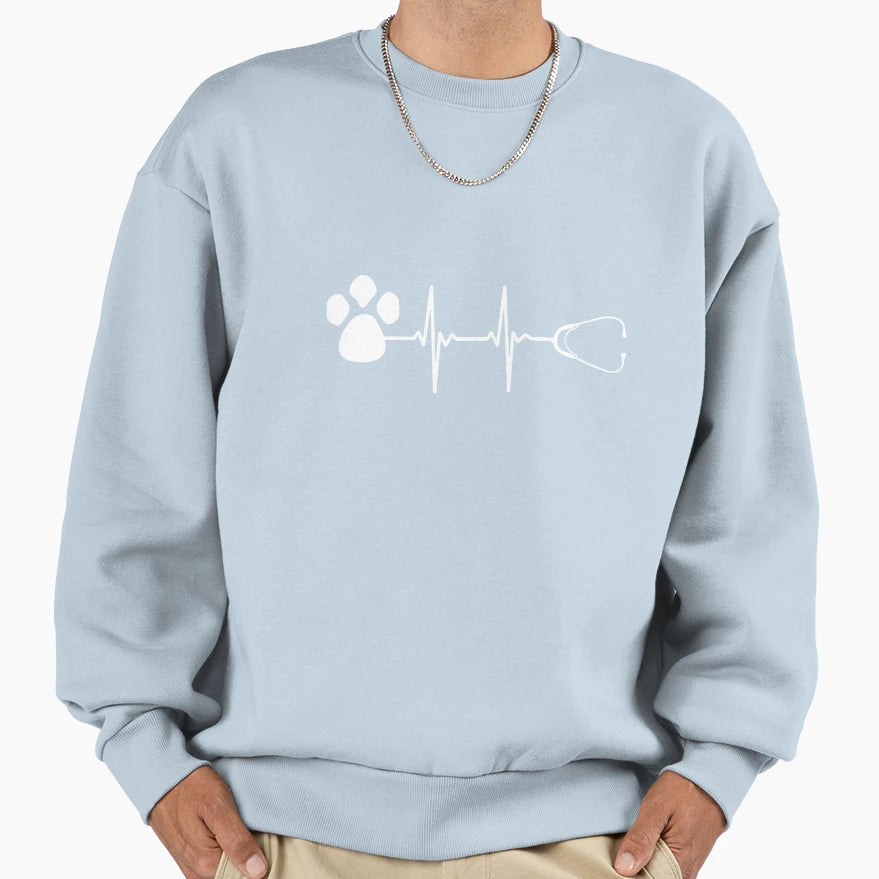 Veterinary Heartbeat Pulse Sweatshirt - Trendy Graphic Unisex - T-Shirt, Sweatshirt, Hoodie