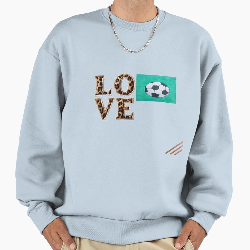 Footprints Land And Footballs Sweatshirt - Aesthetic Graphic for Adults - T-Shirt, Sweatshirt, Hoodie