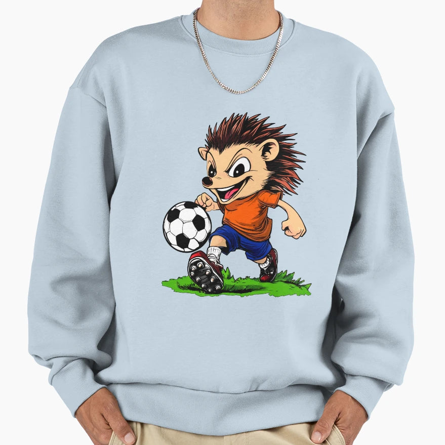 Hedgehog Footballer Sweatshirt - Minimalist Print Men Women - T-Shirt, Sweatshirt, Hoodie