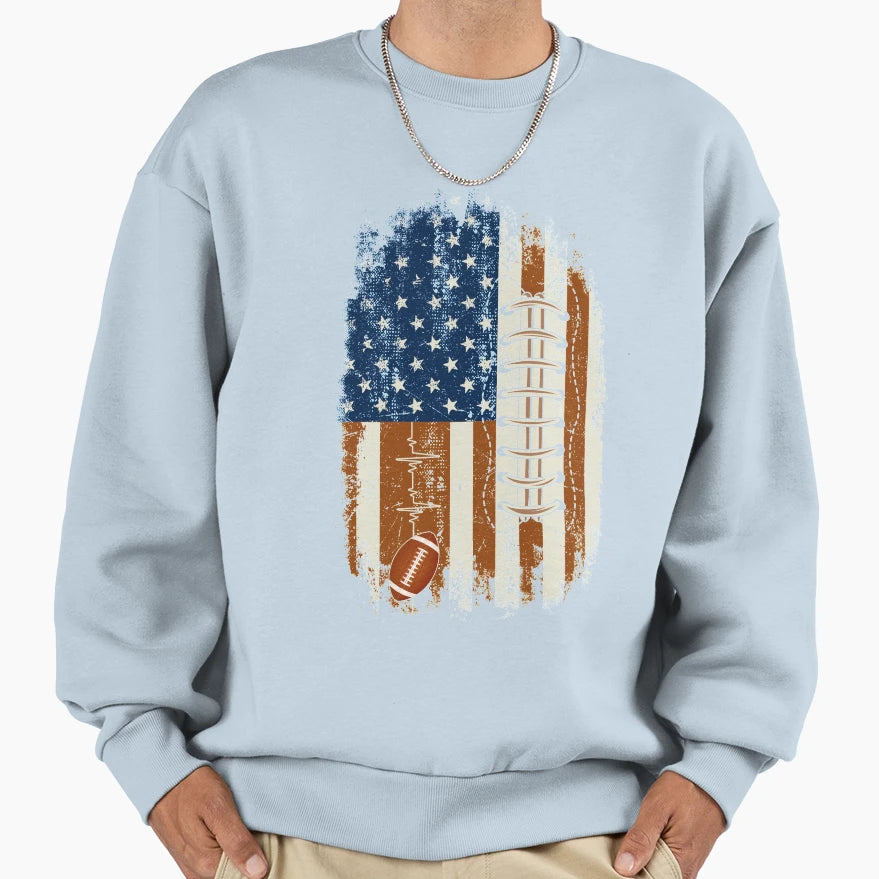 Best American Flag Rugby Player T-Shirt - Trendy Graphic for Adults - T-Shirt, Sweatshirt, Hoodie