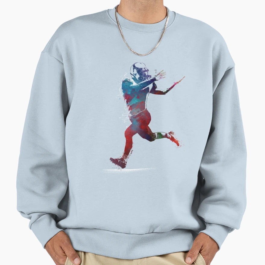 American Football Player Football Sweatshirt - Novelty Apparel Men Women - T-Shirt, Sweatshirt, Hoodie
