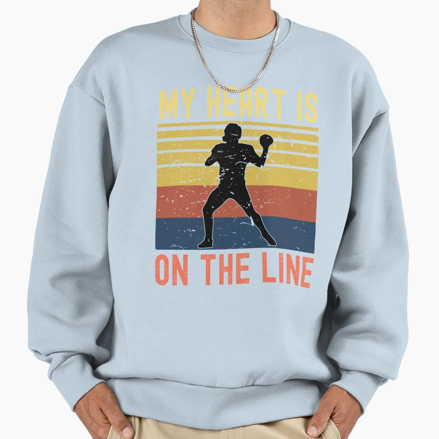 My Heart Is Line Football Offense Sweatshirt - Custom Art Print Men Women - T-Shirt, Sweatshirt, Hoodie