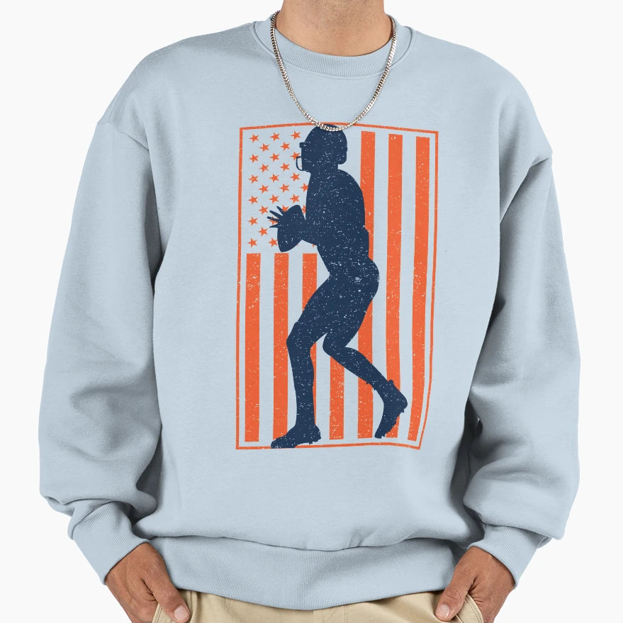 Football Quarterback Sweatshirt - Minimalist Print for Adults - T-Shirt, Sweatshirt, Hoodie
