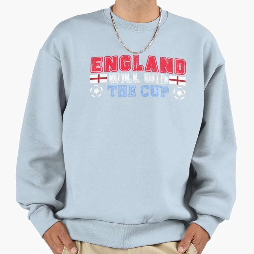 Football Word Cup England Will Win Cup Sweatshirt - Novelty Apparel Unisex - T-Shirt, Sweatshirt, Hoodie