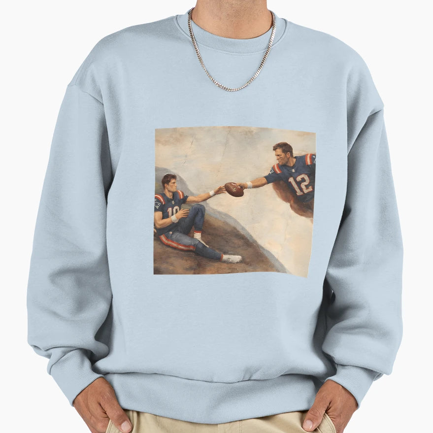 New England Football TB And Drake Maye Sweatshirt - Streetwear Style Unisex - T-Shirt, Sweatshirt, Hoodie