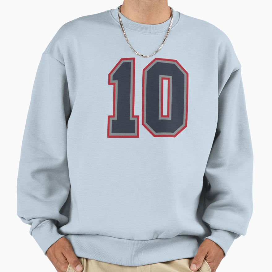 10 Navy Grey Red Sports Number Ten Sweatshirt - Streetwear Style Men Women - T-Shirt, Sweatshirt, Hoodie