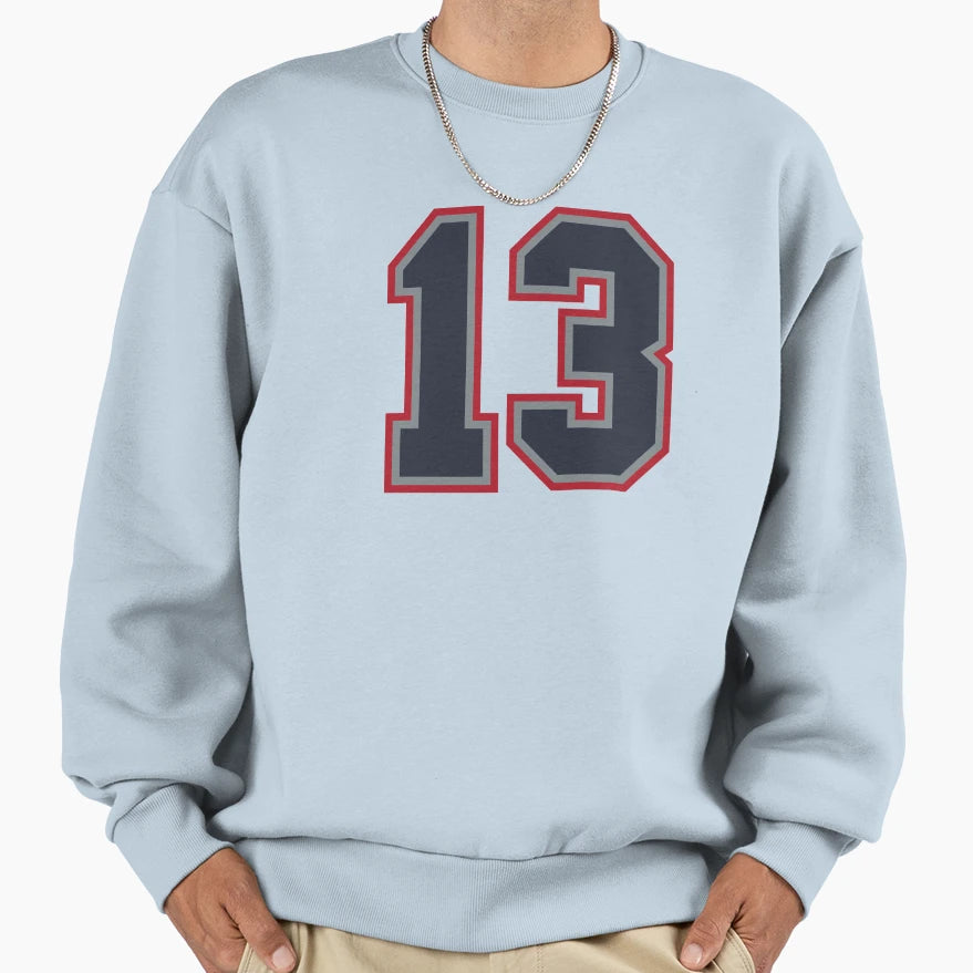 13 Navy Grey Red Sports Sweatshirt - Casual Everyday Wear for Adults - T-Shirt, Sweatshirt, Hoodie