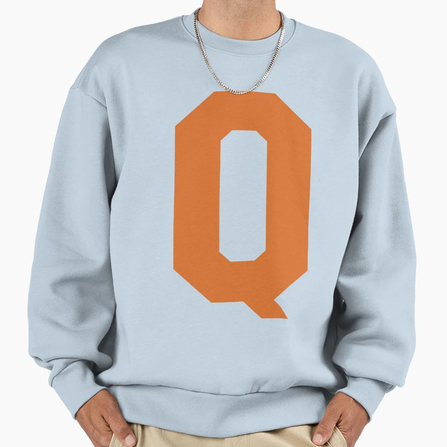 Alphabet Orange Q Sports Letter Q Sweatshirt - Streetwear Style for Adults - T-Shirt, Sweatshirt, Hoodie