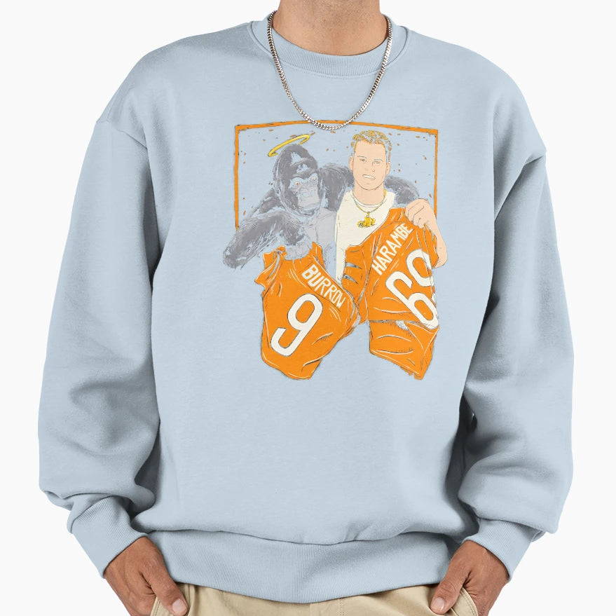 Cincinnati Jersey Swap JB And Harambe Sweatshirt - Graphic Print Unisex - T-Shirt, Sweatshirt, Hoodie
