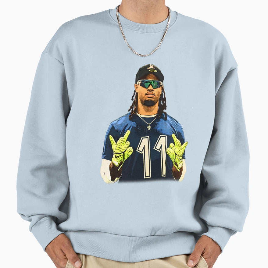 Jaxon Smith Njigba Flipping Bird Sweatshirt - Fun Novelty Design Men Women - T-Shirt, Sweatshirt, Hoodie