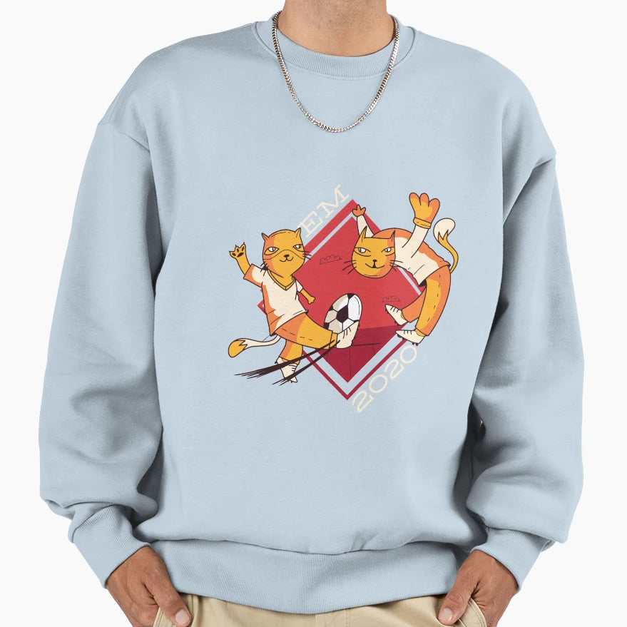 Cats Soccer European Championship Sweatshirt - Minimalist Print for Adults - T-Shirt, Sweatshirt, Hoodie