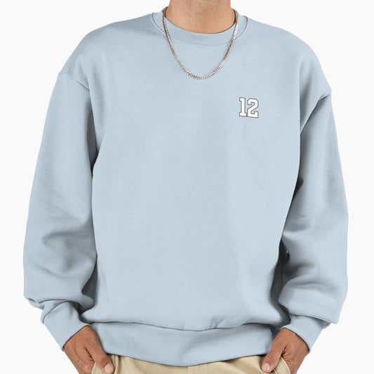 12 Football Number Helmet Face Sweatshirt - Fun Novelty Design for Adults - T-Shirt, Sweatshirt, Hoodie