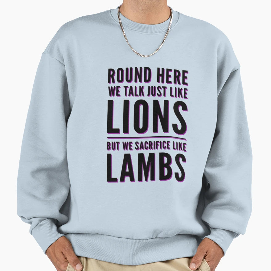Lions And Lambs Version 2 Sweatshirt - Fun Novelty Design Unisex - T-Shirt, Sweatshirt, Hoodie