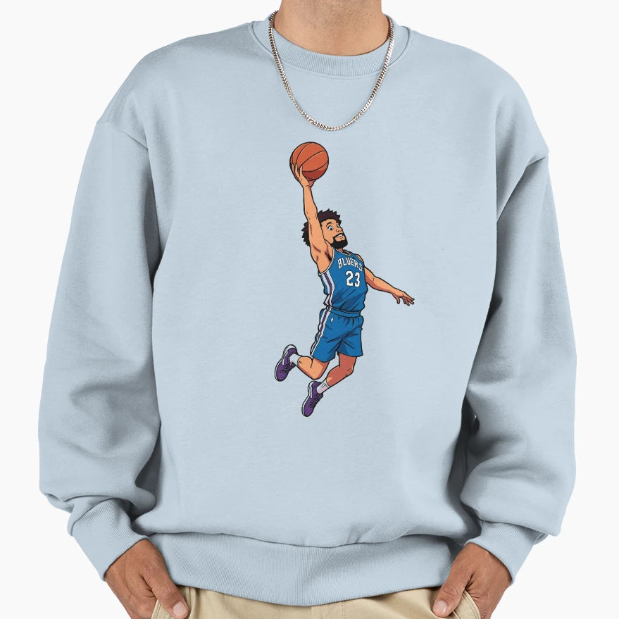 Intense Basketball Dunk Art Sweatshirt - Custom Art Print for Adults - T-Shirt, Sweatshirt, Hoodie