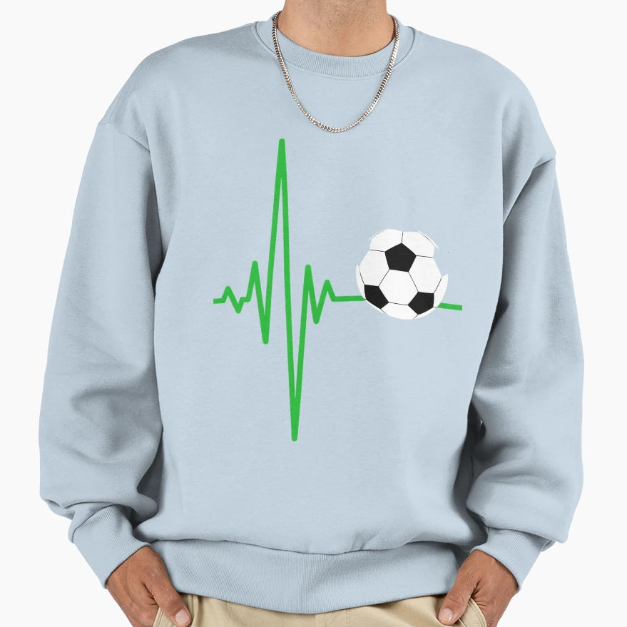 Heartbeat Soccer Ball Sweatshirt - Casual Everyday Wear Unisex - T-Shirt, Sweatshirt, Hoodie