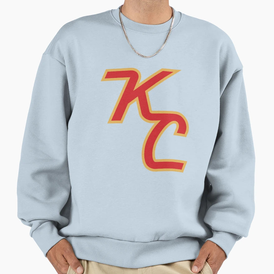 Kc Monograph Chiefs Colors Sweatshirt - Trendy Graphic for Adults - T-Shirt, Sweatshirt, Hoodie
