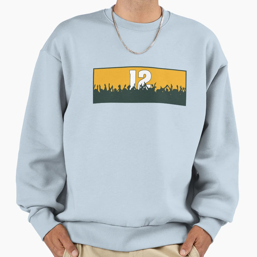 Cheering Green Bay 12 Sweatshirt - Novelty Apparel for Adults - T-Shirt, Sweatshirt, Hoodie