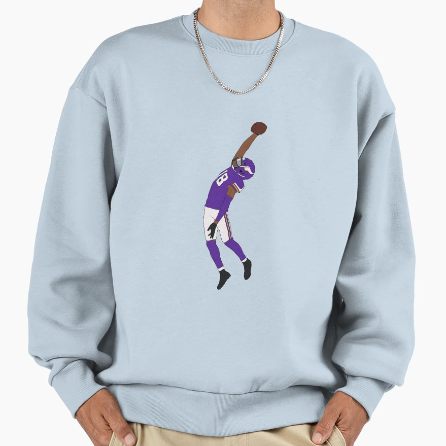 J Jefferson Jumping Catch Minimal Sweatshirt - Novelty Apparel for Adults - T-Shirt, Sweatshirt, Hoodie