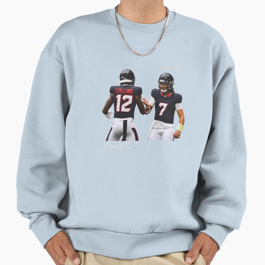 Nico Collins And Cj Stroud Houston Sweatshirt - Streetwear Style Unisex - T-Shirt, Sweatshirt, Hoodie