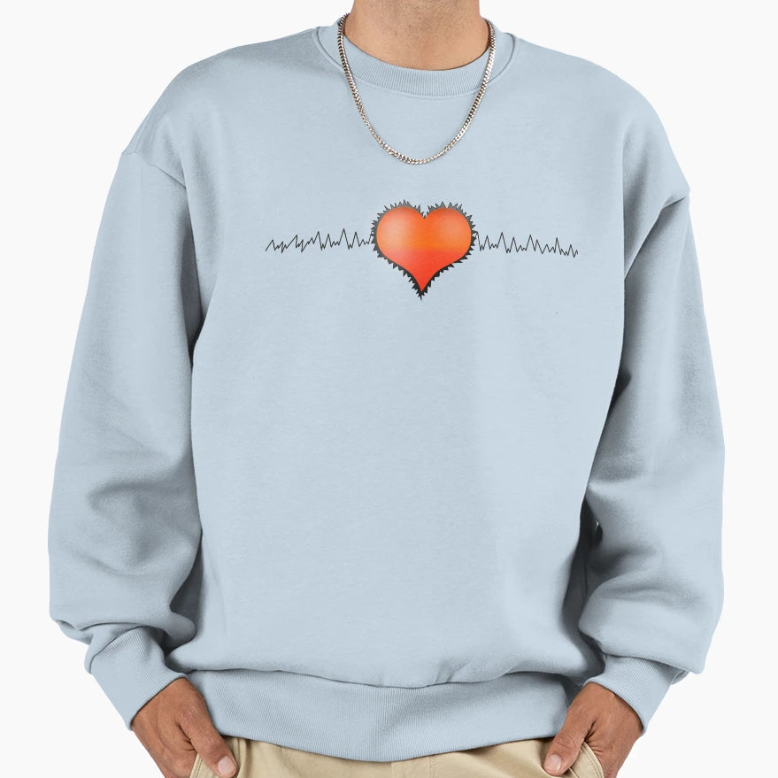 Heart Beat Sweatshirt - Casual Everyday Wear Unisex - T-Shirt, Sweatshirt, Hoodie